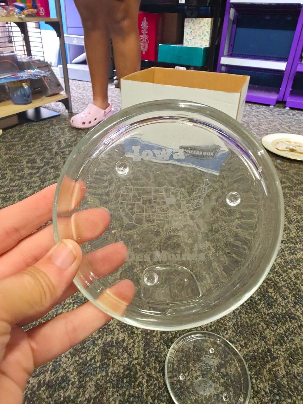 Glass Coaster Etched Map Des Moines Iowa Set